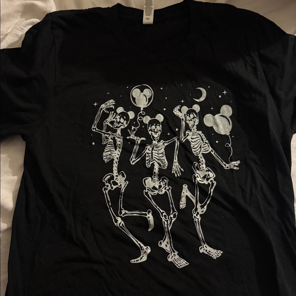 Bella Canvas Black Tee with Skeleton Design